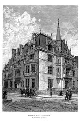 Obraz premium Architecture USA. Engraving illustration.