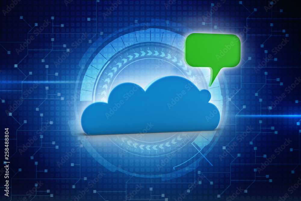 Poster 3d rendering cloud chat box isolated