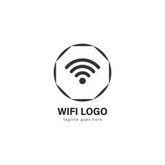 Wifi logo template design. Wifi logo with modern frame vector design