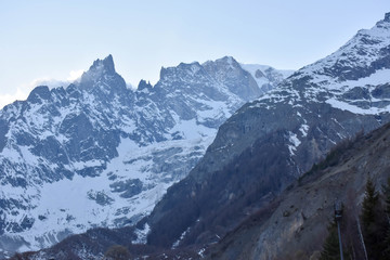 Alpine mountains. Mont Blanc Pass