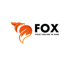 Sleep fox art logo design inspiration