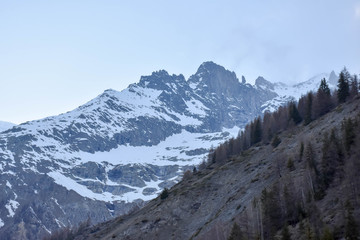 Alpine mountains. Mont Blanc Pass