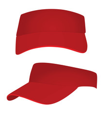 Red visor cap. vector illustration