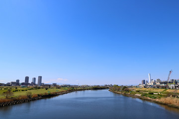Fototapeta na wymiar 多摩川