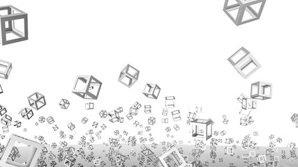Fototapeta premium gray hollow cubes background. Three-dimensional illustration. 3d render