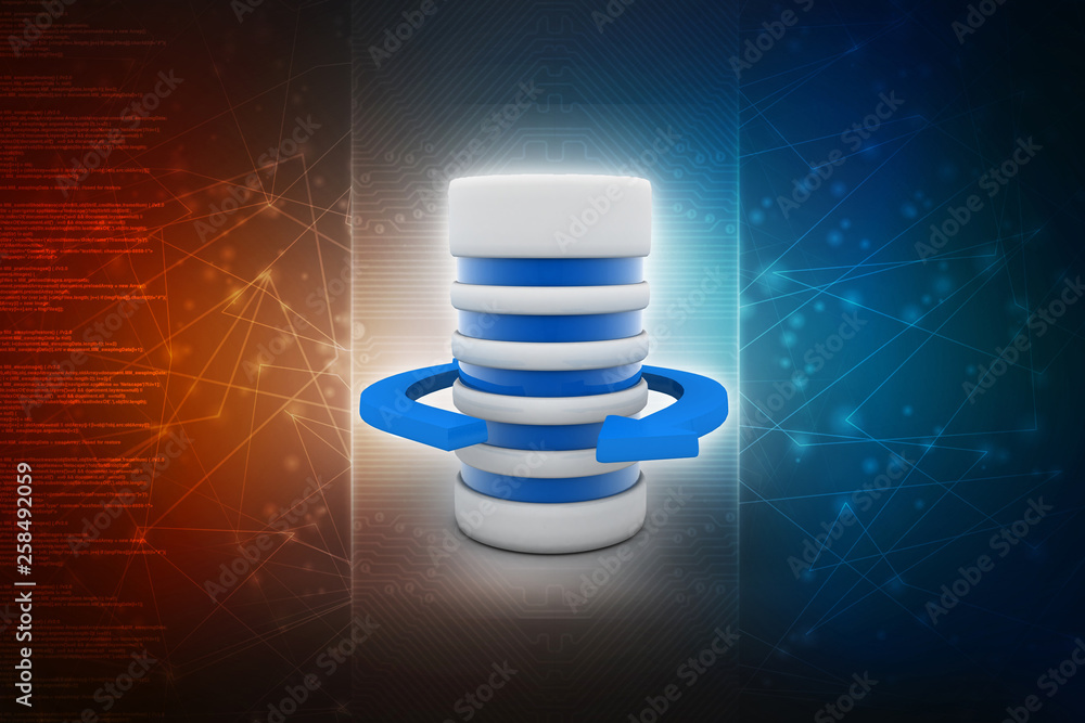 Poster 3d rendering database storage network concept