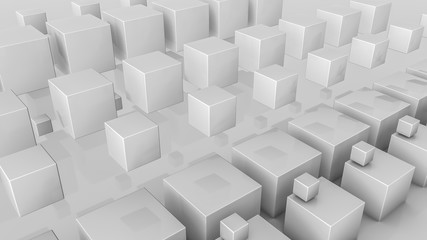 Fototapeta na wymiar Bright cubes abstract background. Three-dimensional illustration. 3d render