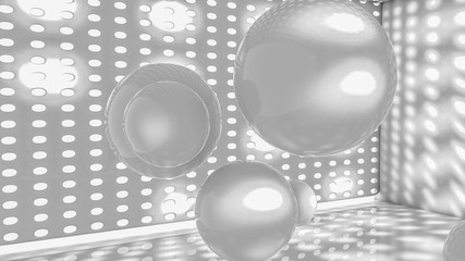 Sphere on a light gray background. Three-dimensional illustration. 3d render