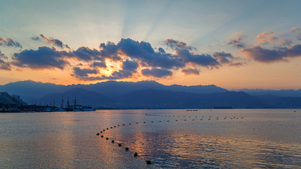 Obraz na płótnie Canvas Sunrise over the Red sea