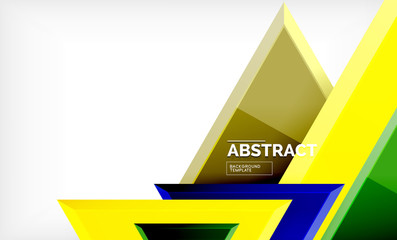 Flying triangles compostion geometric background