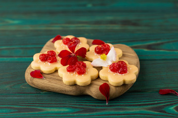 Cookies on a wooden background