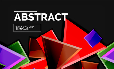 Glossy squares and triangles geometric backgrounds