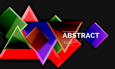 Glossy squares and triangles geometric backgrounds