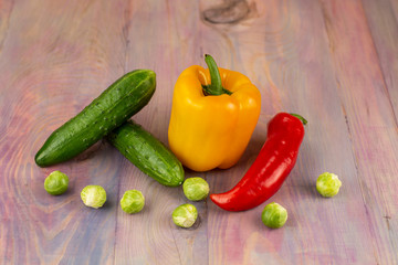 Hot pepper and cucumbers