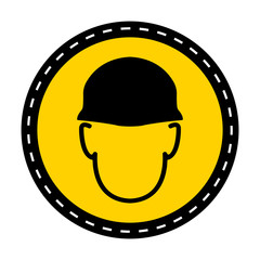 Wear helmet Sign symbol On white Background