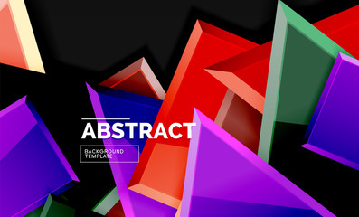 Glossy squares and triangles geometric backgrounds