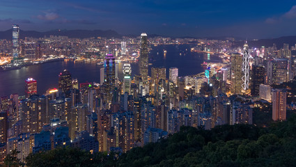 Fototapeta na wymiar hong kong skyline at night