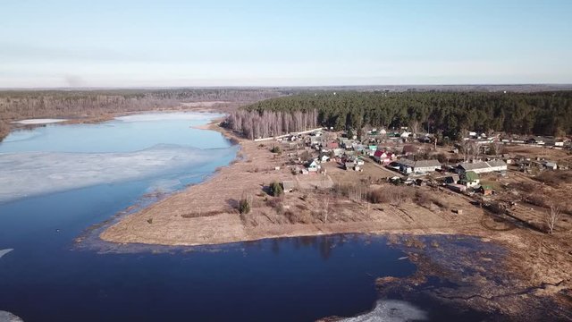 Spring landscape of Shevino Lake