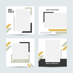 Modern promotion square web banner for social media mobile apps. Elegant sale and discount promo backgrounds fo digital marketing