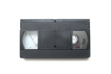 Obraz premium Closeup of vintage VHS Cassette on white background