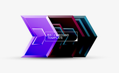 Techno arrow background, template design