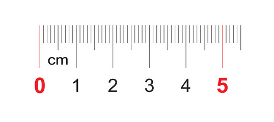 Ruler Of 50 Millimeters Ruler Of 5 Centimeters Calibration Grid Value Division 1 Mm Precise Length Measurement Device Two Sided Measuring Instrument 5 Wall Mural Amateur007