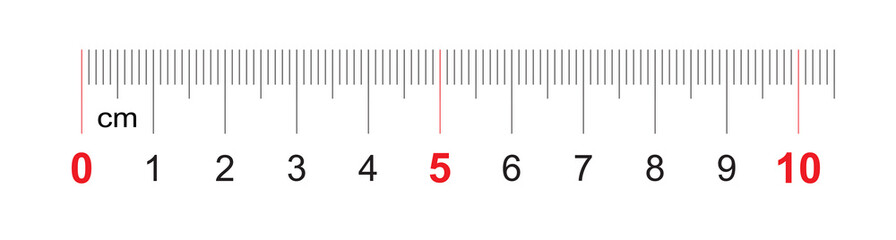 Ruler Of 50 Millimeters Ruler Of 5 Centimeters Calibration Grid Value Division 1 Mm Precise Length Measurement Device Two Sided Measuring Instrument 5 Canvas Print Amateur007