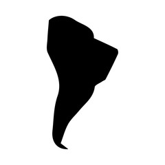 Southern America continent map vector