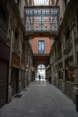 street in old town Barcelona Gothic Quarter 