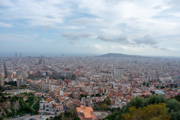 Fototapeta na wymiar aerial view of Barcelona 