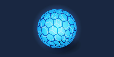 Abstract Globe Design - Wide Layout, Vector Design Template with Copy Space 