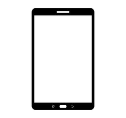 BLack and white tablet icon with vector and illustration