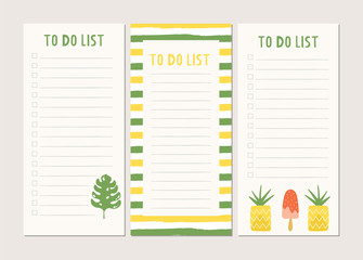 To do list template with summer illustrations.