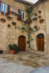 Fototapeta na wymiar ancient streets of Assisi, Italy