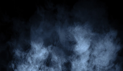 Abstract blue smoke steam moves on background . The concept of aromatherapy