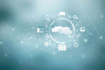 Obraz premium 2d rendering Cloud computing