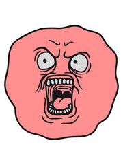 kopf bollen gesicht schreien brüllen laut böse angst erschrocken lustig comic cartoon kreischen clipart
