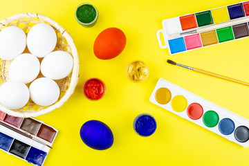 eggs and paint for Easter