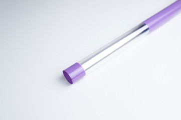 Wrapping roll of pink florist's purple for packing flowers, bouquets on a white background