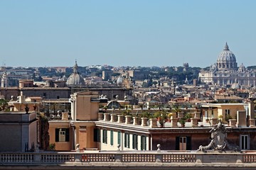 Fototapeta na wymiar Panorama di Roma da Piazza del Quirinale