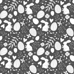 Vector seamless pattern with eggs. Easter holiday background