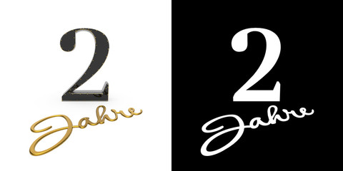 German golden number two years. 3D render