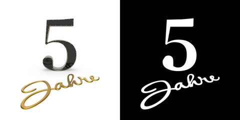 German golden number five years. 3D render