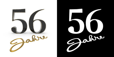 German golden number fifty-six years. 3D render