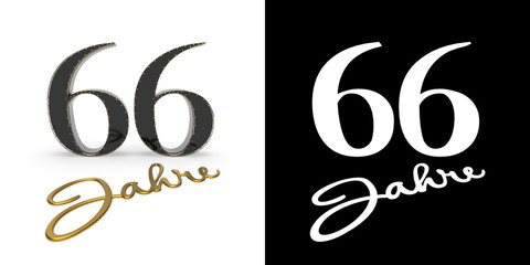 German golden number sixty-six years. 3D render