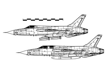 Republic F-105 THUNDERCHIEF. Outline drawing