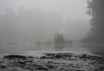 Fototapeta premium Foggy river early in the morning