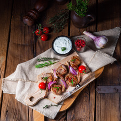 Tasty Lamb chops with mint and rosemary