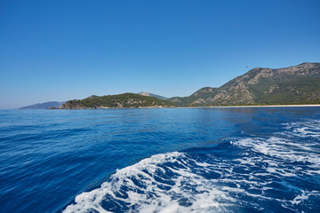 Panoramic view from Kumburnu or Belcekiz Beach in Fethiye.