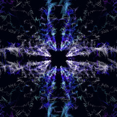 Abstract feather pattern on a black background